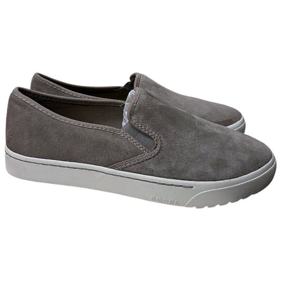 Sorel Women's Campsneak Slip-On Suede Sneakers Women’s 10 Dove Grey Comfort NEW - Picture 1 of 6